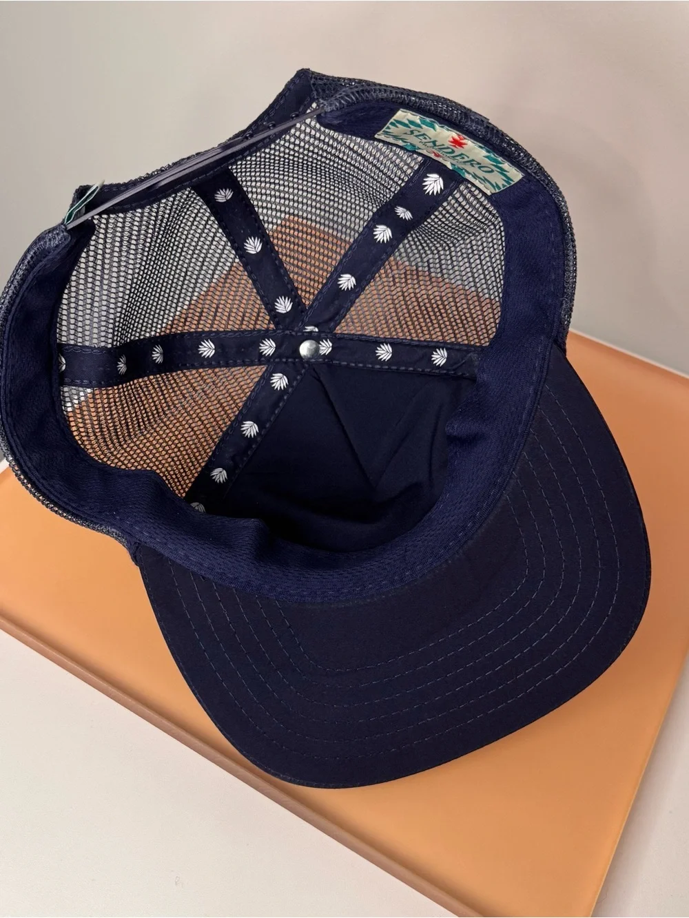 Free People Sendero Cowboy Hat Trucker Navy Yellow